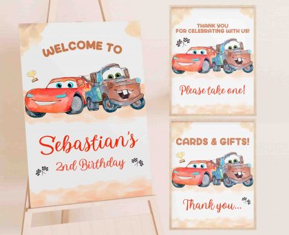 Cars Mater Welcome Sign Editable Template