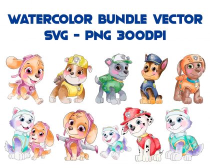 Ultimate Watercolor Patrol Vector Pack