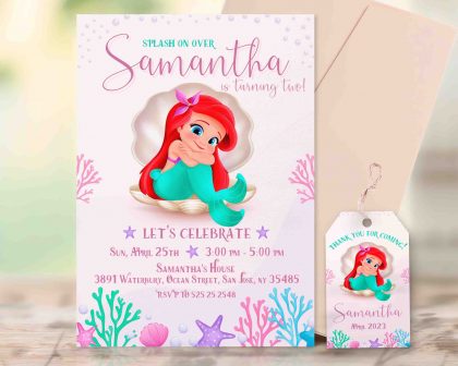 Little Mermaid Editable Invitation Template