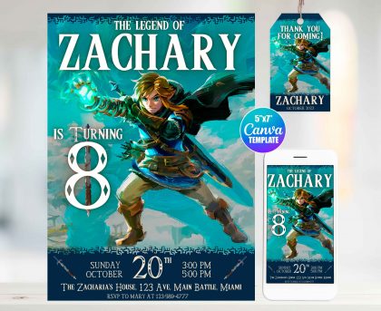The Legend of Zelda Editable Invitation Template