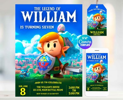 The Legend of Zelda Editable Invitation Template