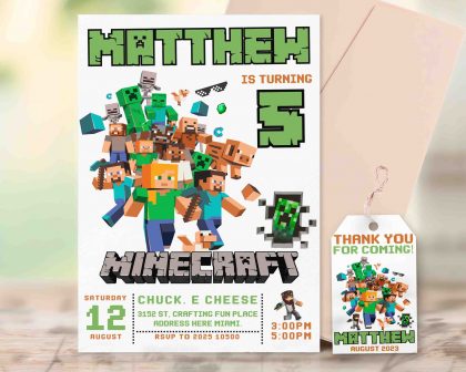 Minecraft Editable Invitation Template