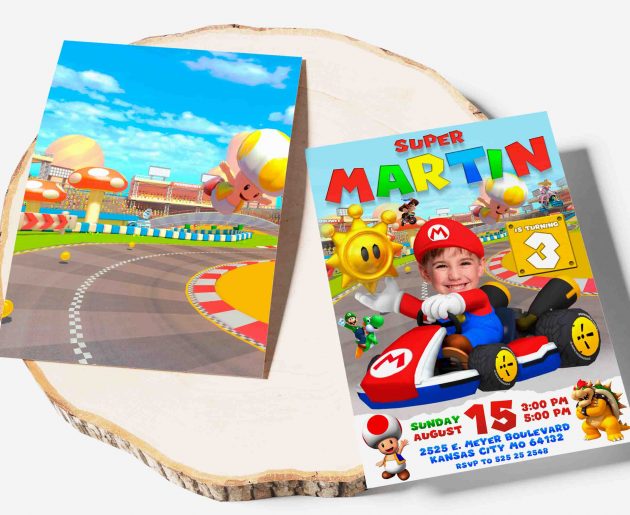 Super Mario Birthday Invitation with photo, custom photo - Image 4