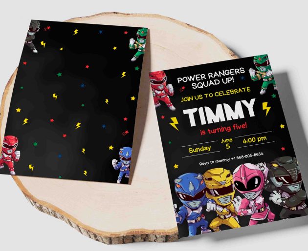 Power Rangers Editable Invitation Template - Image 4