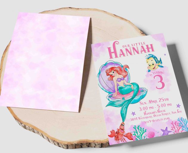 Little Mermaid Editable Invitation Template - Image 4