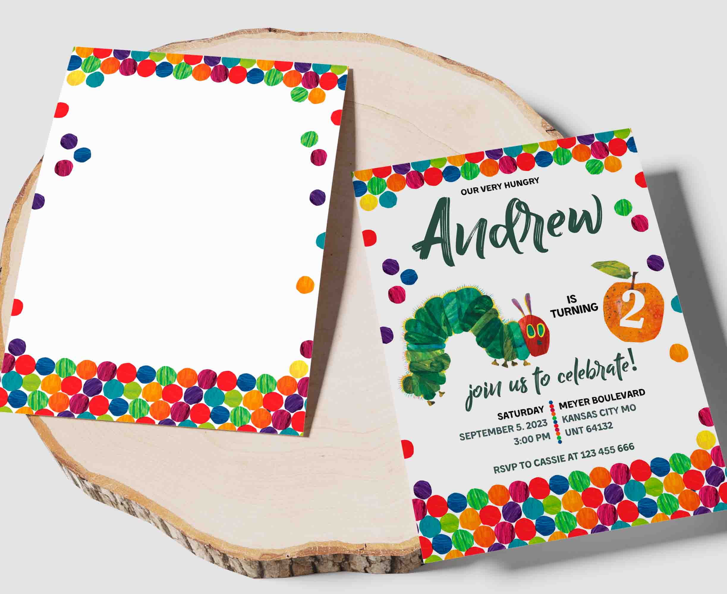The Very Hungry Caterpillar Editable Invitation Template - Image 4