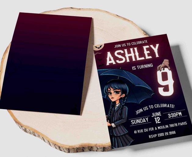 Wednesday Addams Editable Invitation Template - Image 4