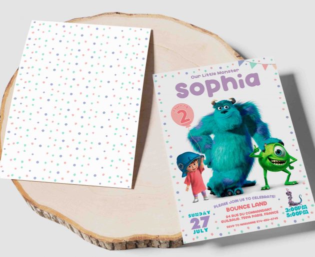 Monsters Inc Editable Invitation Template - Image 4