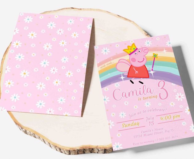 Peppa Pig Editable Invitation Template - Image 4