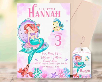 Little Mermaid Editable Invitation Template