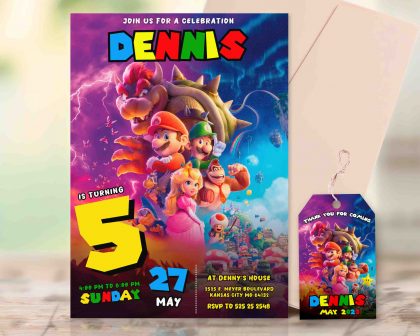 Super Mario Editable Invitation Template