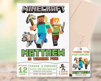 Minecraft Editable Invitation Template