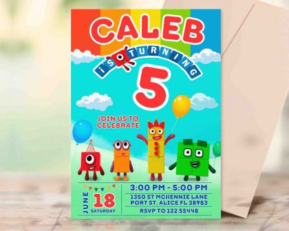 Numberblocks Editable Invitation Template