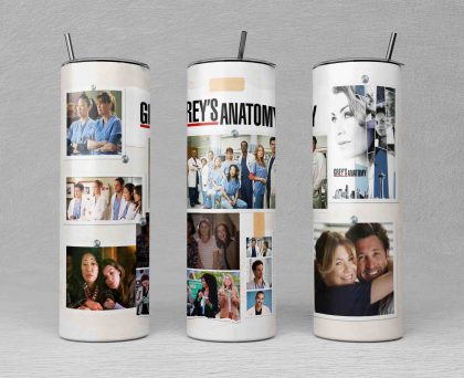 20oz Grey's Anatomy Sublimation Tumbler Design