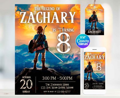 The Legend of Zelda Editable Invitation Template