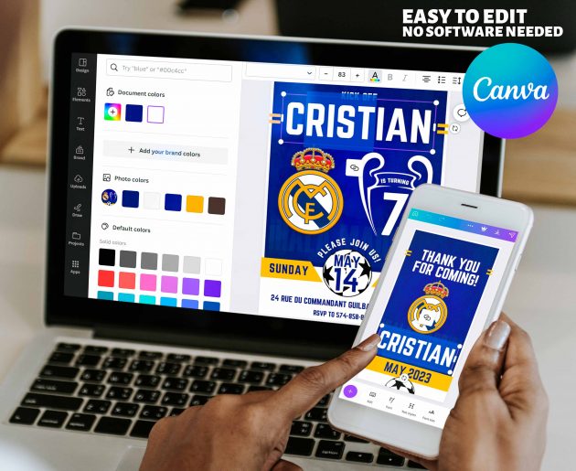 Real Madrid Editable Invitation Template - Image 7