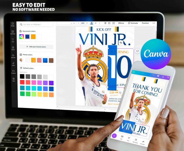 Real Madrid Editable Invitation Template - Image 7