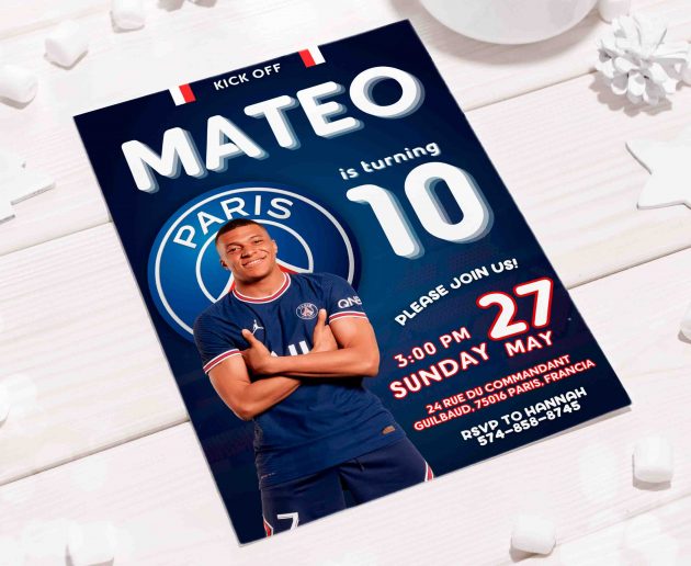 Mbappe PSG Editable Invitation Template - Image 6