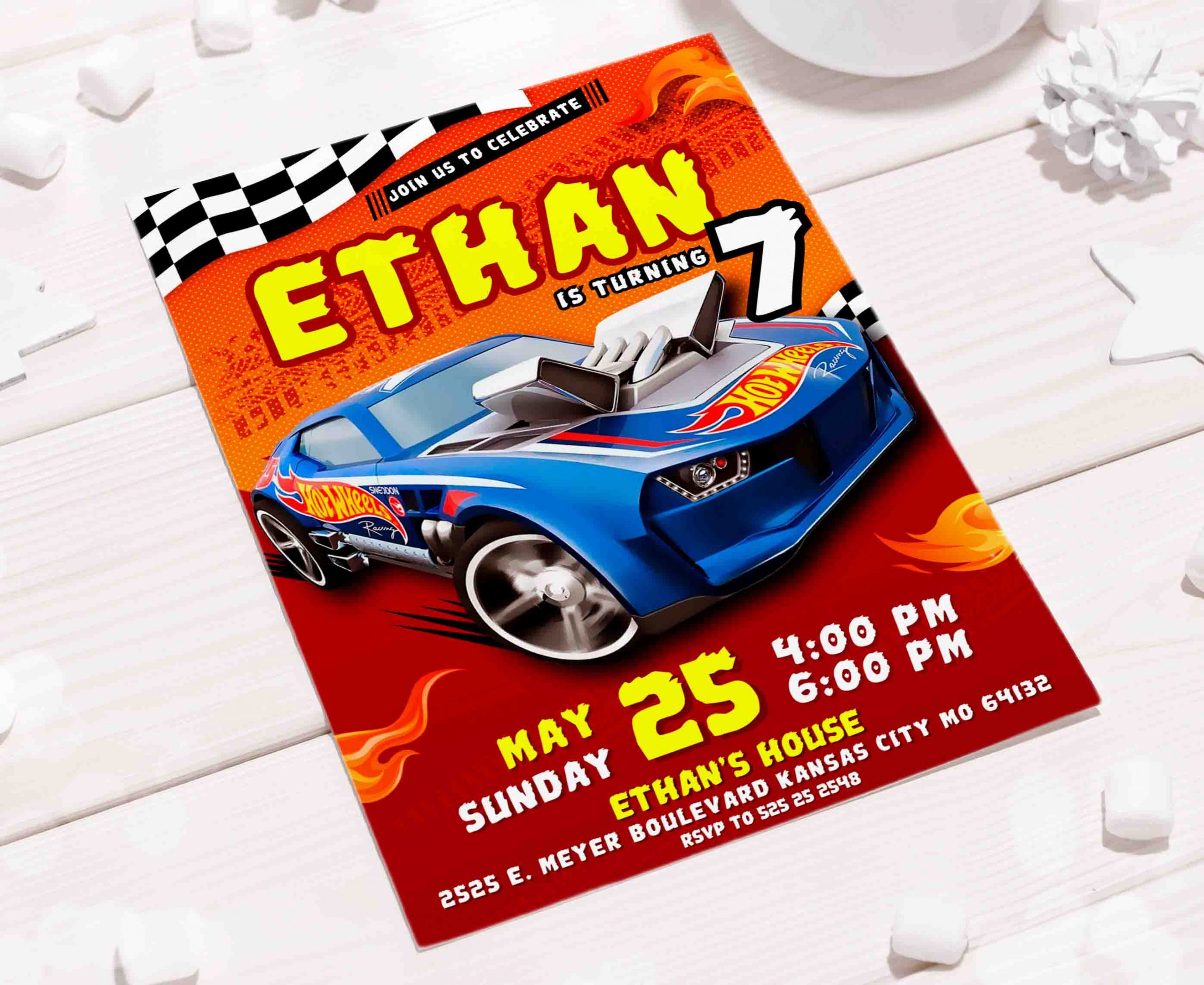 Hot Wheels Editable Invitation Template - Image 5
