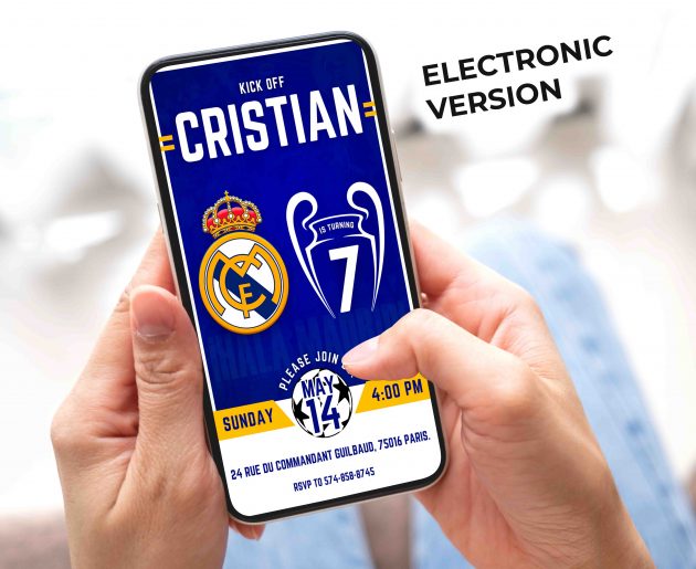 Real Madrid Editable Invitation Template - Image 3
