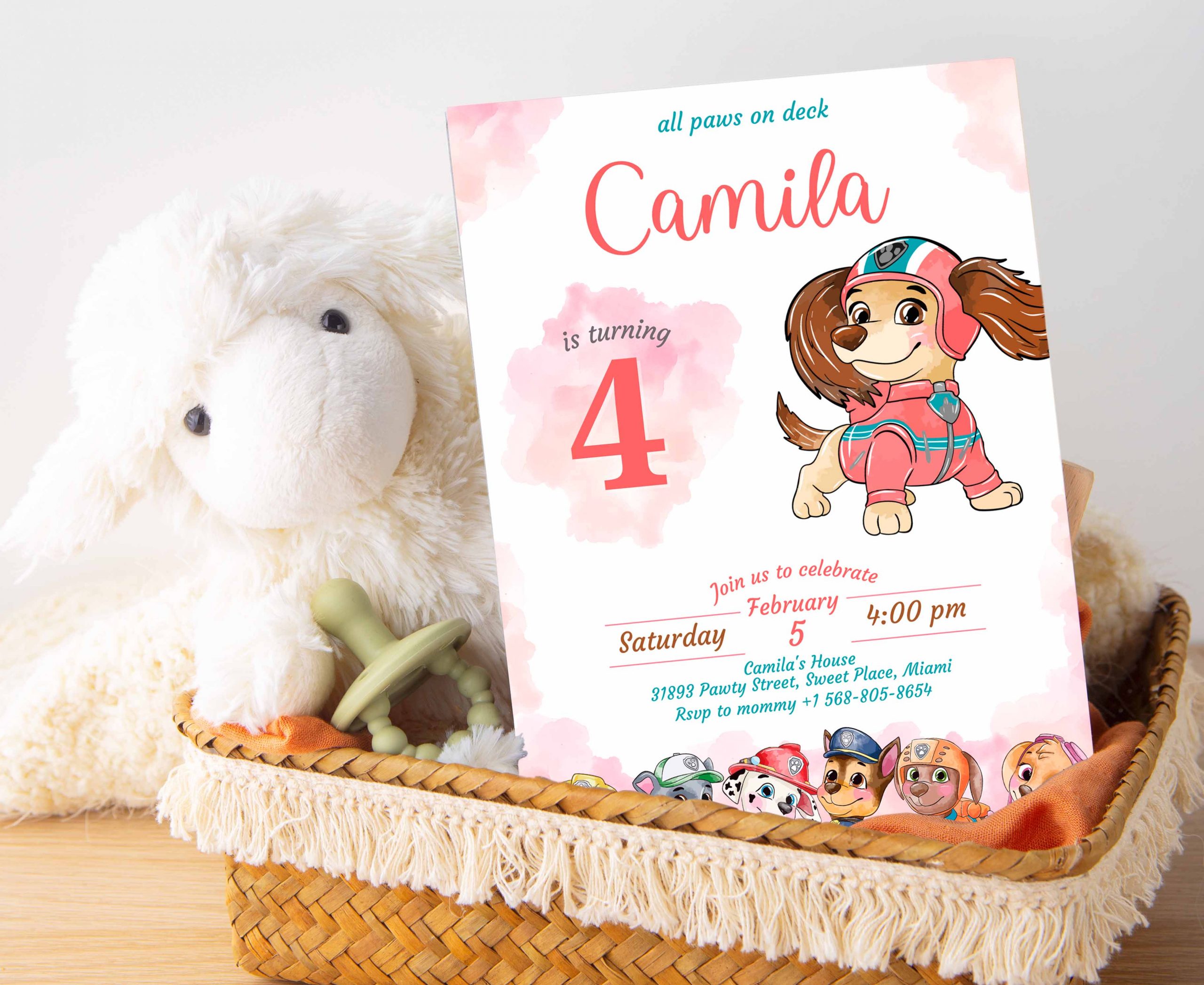 Liberty Paw Patrol Editable Invitation Template - Image 4