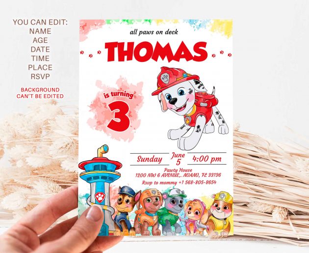 Marshall Paw Patrol Party Pack Templates - Image 2