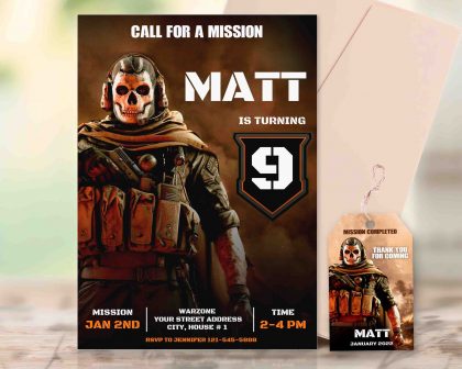 Call of Duty Editable Invitation Template