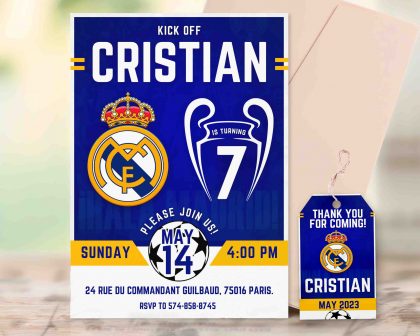 Real Madrid Editable Invitation Template