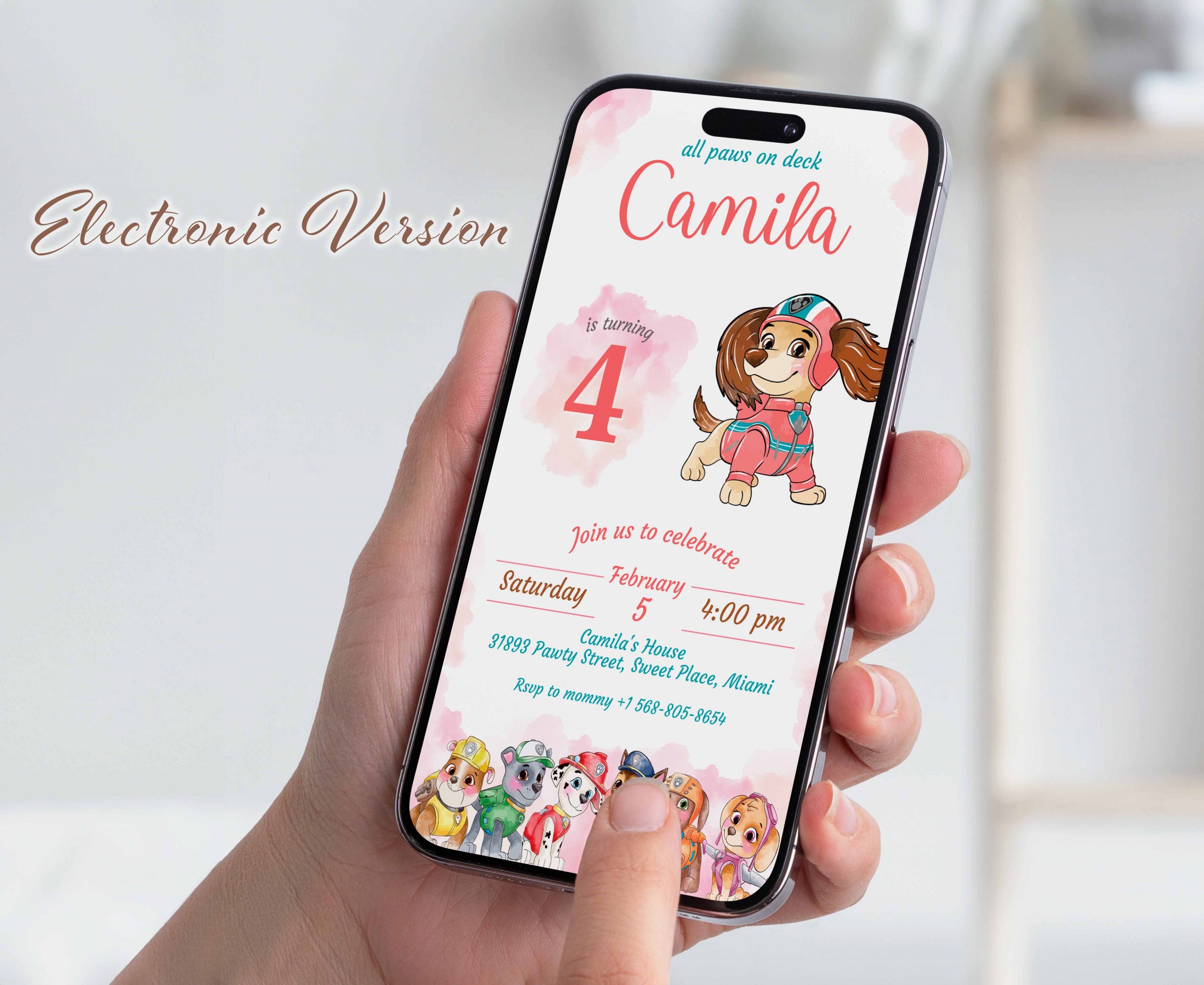 Liberty Paw Patrol Editable Invitation Template - Image 3