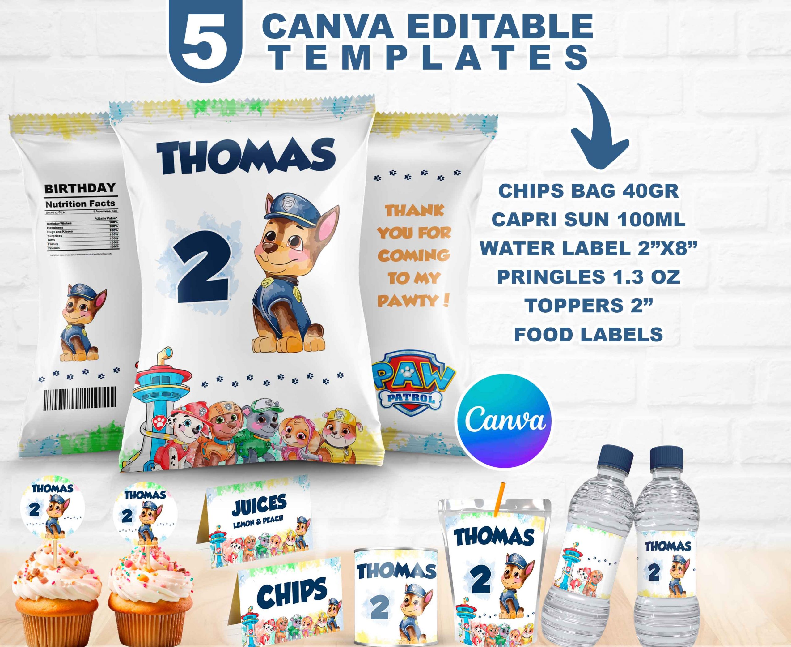 Chase Paw Patrol Party Pack Templates - Image 3