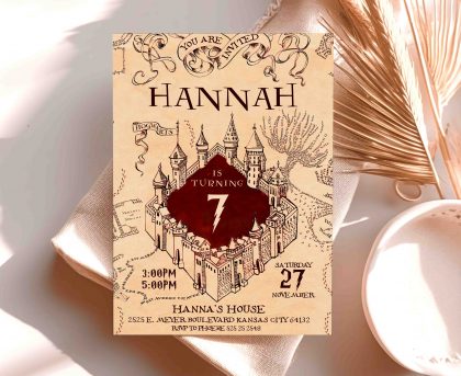 Marauders Map Harry Potter Editable Invitation Template