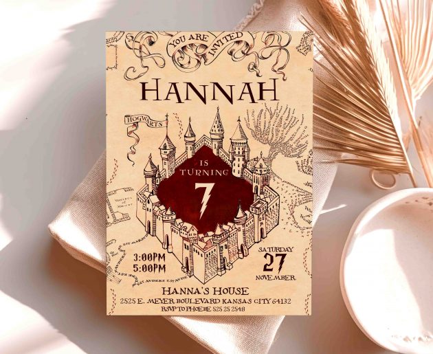 Marauders Map Harry Potter Editable Invitation Template