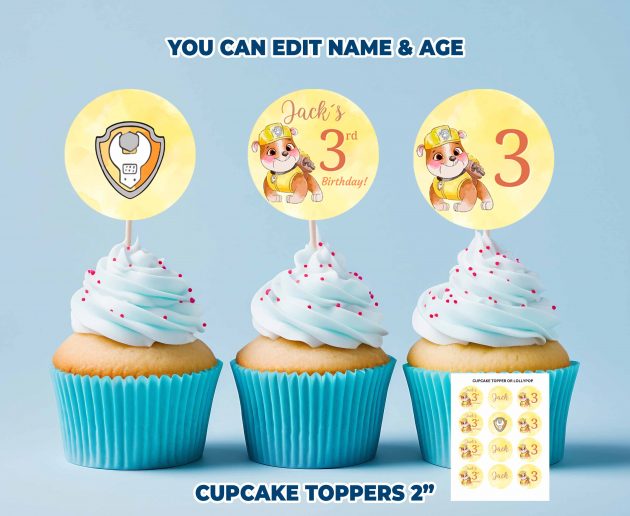 Rubble Paw Patrol Party Pack Templates - Image 4