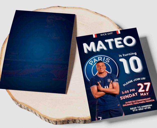 Mbappe PSG Editable Invitation Template - Image 4