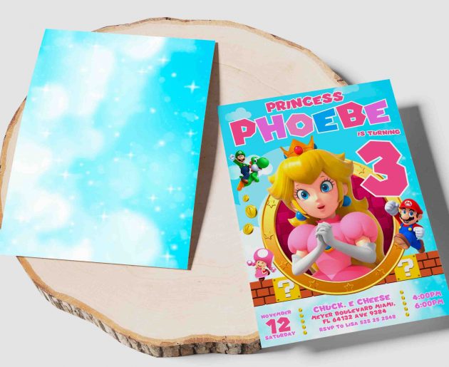 Princess Peach Editable Invitation Template - Image 4
