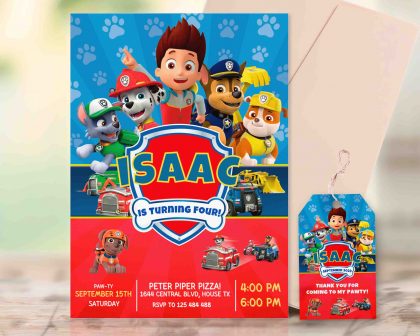 Paw Patrol Editable Invitation Template