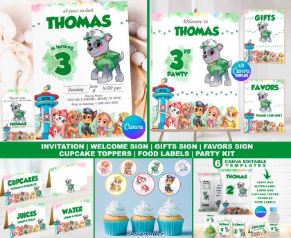 Rocky Paw Patrol Party Pack Templates
