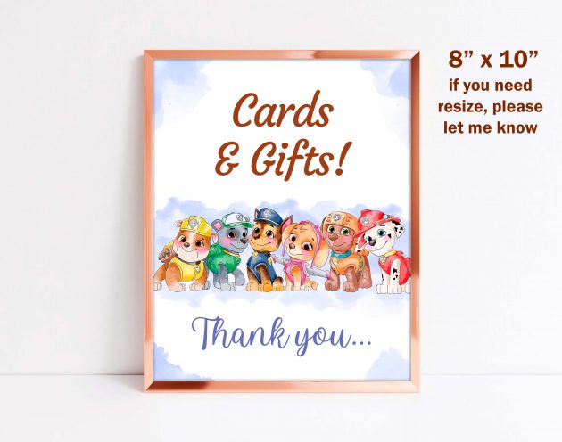 Watercolor Paw Patrol Editable Welcome Sign - Image 3