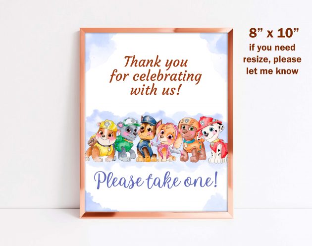 Watercolor Paw Patrol Editable Welcome Sign - Image 2