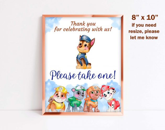 Chase Paw Patrol Editable Welcome Sign - Image 3