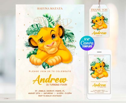 Lion King Invitation Template