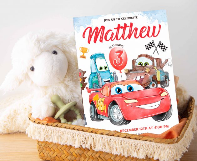 Watercolor Cars Invitation - Image 7