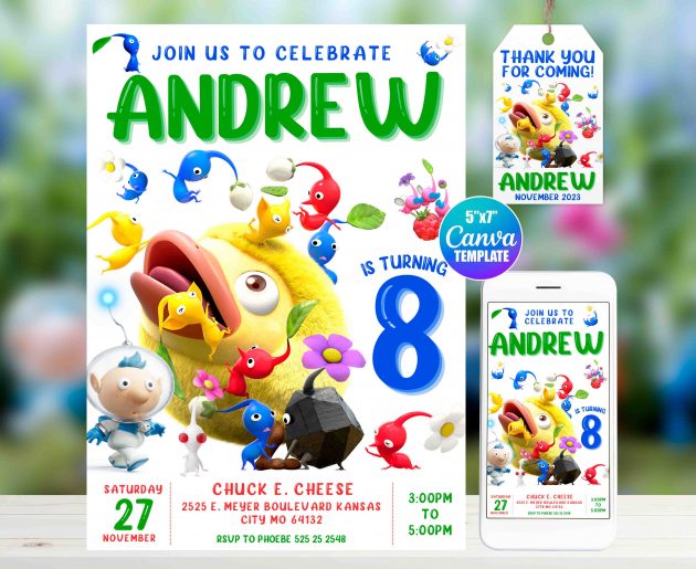 Pikmin Invitation Template