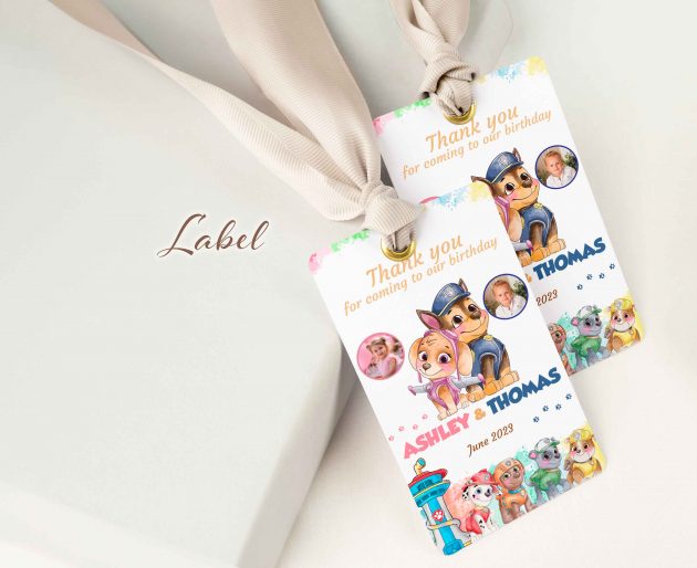 Siblings Paw Patrol Editable Invitation Template - Image 4