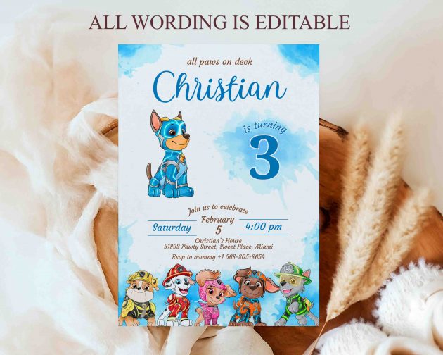 Watercolor Chase Invitation Template - Image 2