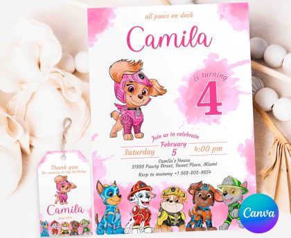 Watercolor Skye Invitation Template