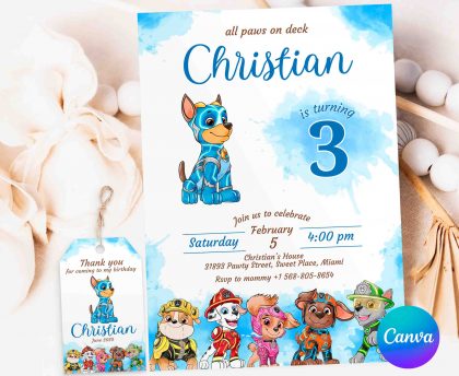 Watercolor Chase Invitation Template