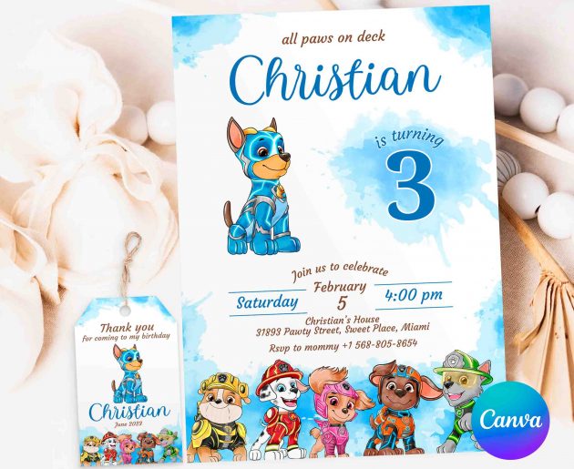 Watercolor Chase Invitation Template