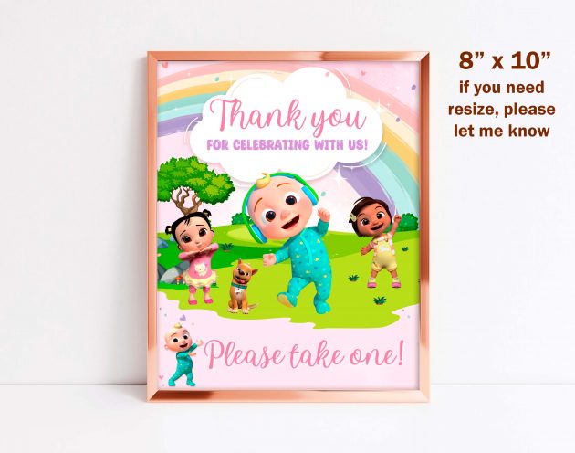 Cocomelon Pink Girl Welcome Sign - Image 3