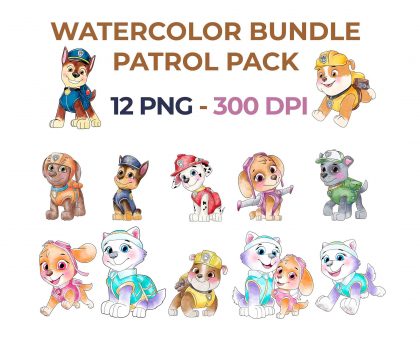 Ultimate Watercolor Patrol PNG Pack